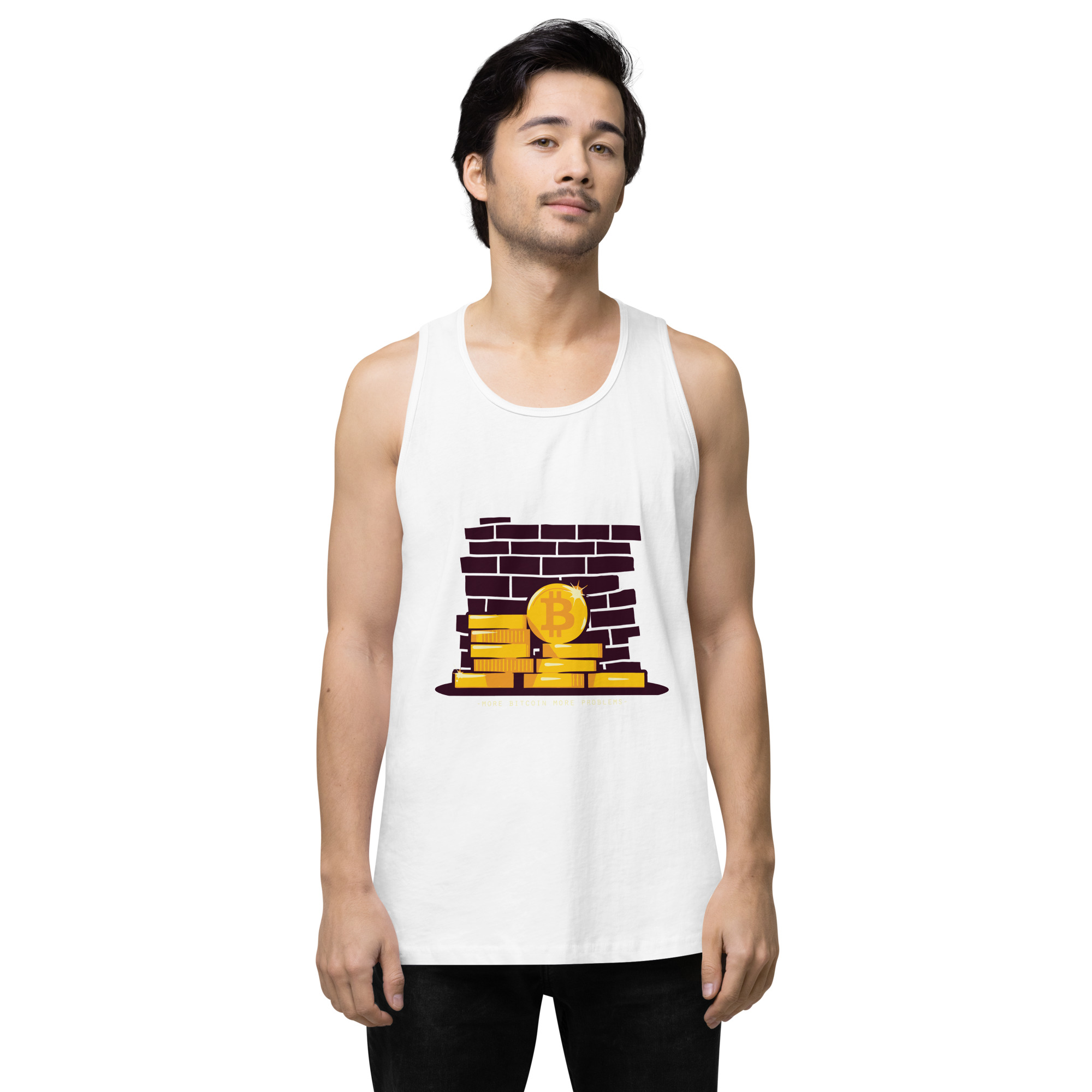 mens-premium-tank-top-white-front-6933fd057613b.jpg Bit By Wall Men’s premium tank top - Image 1